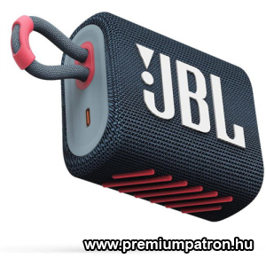 JBL GO 3 VÍZÁLLÓ, HORDOZHATÓ, BLUETOOTH HANGSZÓRÓ, KÉK/PINK