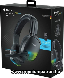 ROCCAT SYN PRO AIR WIRELESS GAMING HEADSET, FEKETE (ROC-14-150-02)