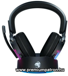 ROCCAT SYN MAX AIR WIRELESS RGB HEADSET + DOKKOLÓ, FEKETE (ROC-14-155-02)